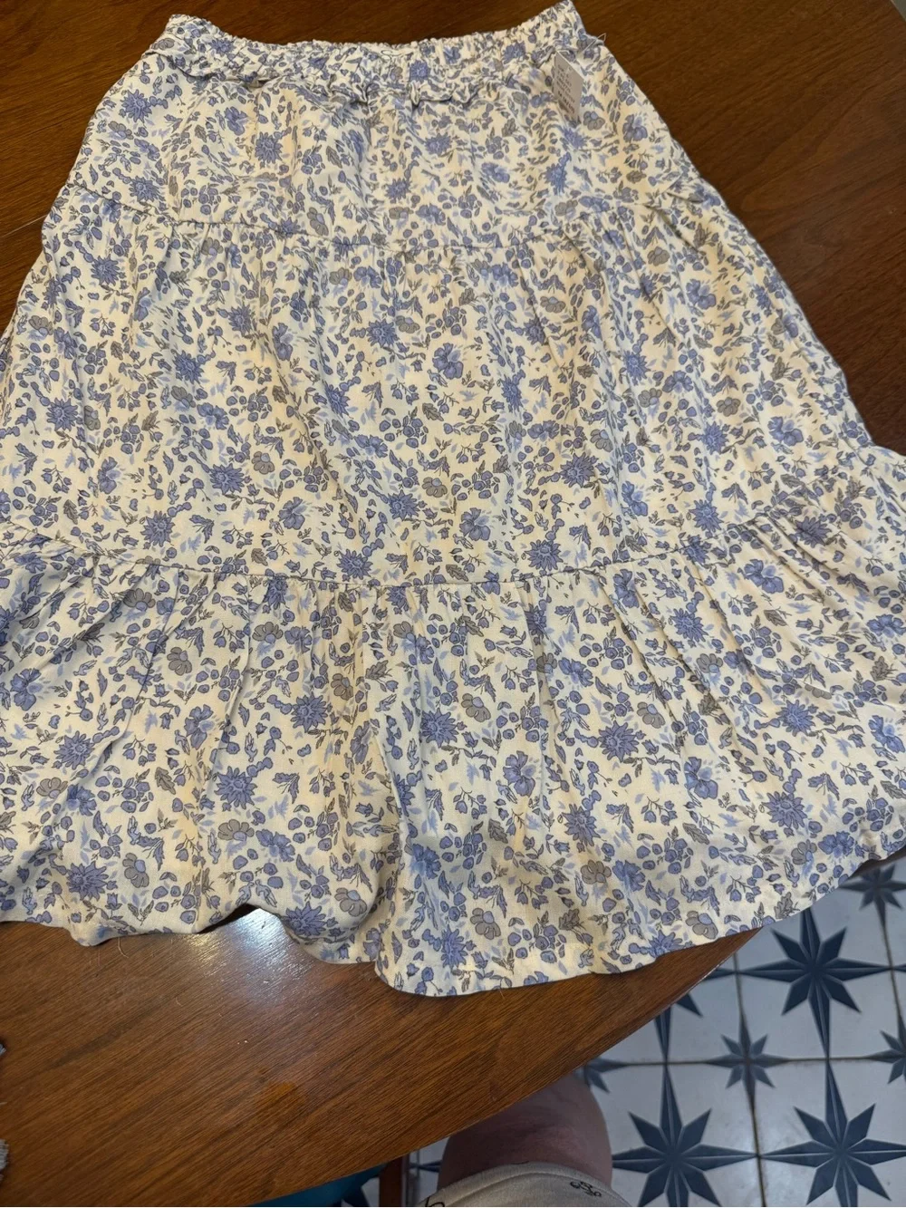 Jessica Simpson Girls Two-Piece Blue Floral Crop Top & Skirt Set